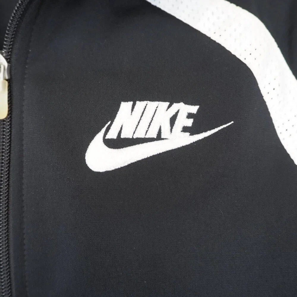 Nike Vintage Y2K Full Zip Track Jacket Black / White 253842-010 Women's M (8-10)